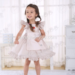 litter grey stripe girls apron boutique dresses